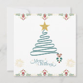 Minimalist Ribbon Tree Christmas Card  シーズンカード (正面)