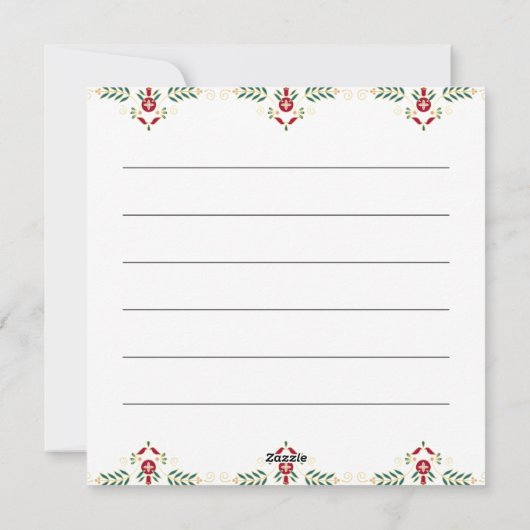 Minimalist Ribbon Tree Christmas Card  シーズンカード (裏面)