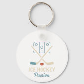 Minimalist Rink & Crossed Sticks キーホルダー (正面)