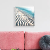 Minimalist Rippled White Sand Beach with Crystal  キャンバスプリント (インサイチュ (リビング))