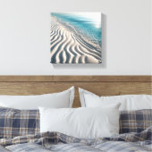 Minimalist Rippled White Sand Beach with Crystal  キャンバスプリント (インサイチュ (寝室))
