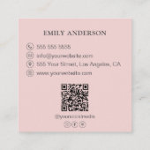 Minimalist Roller Bakery Pink スクエア名刺 (裏面)