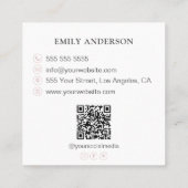 Minimalist Roller Bakery White Pink スクエア名刺 (裏面)