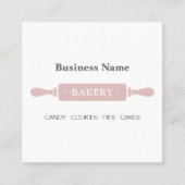 Minimalist Roller Bakery White Pink スクエア名刺 (正面)