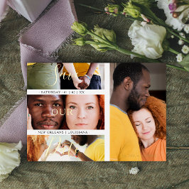 Minimalist Romantic 4 Wedding Engagement Photos 箔招待状