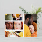 Minimalist Romantic 4 Wedding Engagement Photos 箔招待状 (立ち正面)