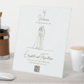 Minimalist Romantic Couple Bridal Flowers Welcome 台座サイン (インサイチュ)