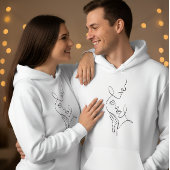 Minimalist Romantic Line Art Couple Hoodie パーカ