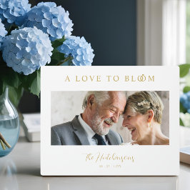 Minimalist Romantic Wedding Anniversary Faux GoLD フォトプラーク