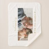 Minimalist Romantic Wedding Anniversary in Gold シェルパブランケット (正面)