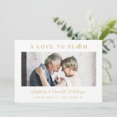 Minimalist Romantic Wedding Anniversary in Gold セーブザデート (スタンド正面)