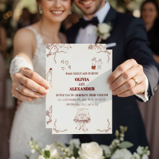 Minimalist Romantic Wedding Invitation 箔招待状