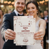 Minimalist Romantic Wedding Invitation 箔招待状