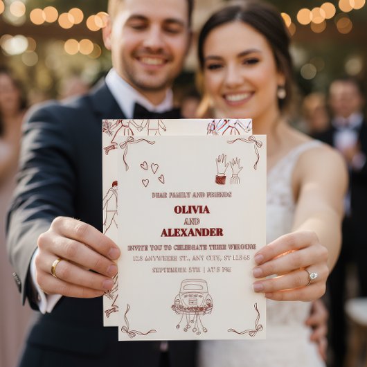 Minimalist Romantic Wedding Invitation 箔招待状