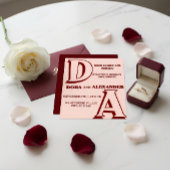 Minimalist Romantic Wedding invitation 箔招待状