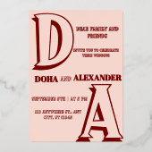 Minimalist Romantic Wedding invitation 箔招待状 (正面)