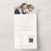 Minimalist Romantic Wedding Photo Anniversary オールインワン招待状 (内側)