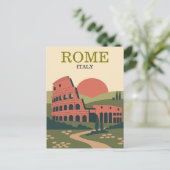 Minimalist Rome Italy Colosseum Illustration ポストカード (スタンド正面)