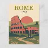 Minimalist Rome Italy Colosseum Illustration ポストカード (正面)