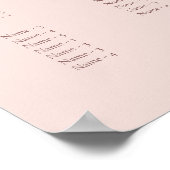 Minimalist Rose Alphabetical Wedding Seating Chart ポスター (角)
