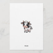 Minimalist Rose Beige Invitation Cow Birthday  招待状 (裏面)