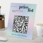 Minimalist Rose Blue Gradient Bold QR Code Salon 台座サイン (インサイチュ)