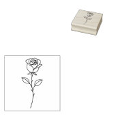 Minimalist Rose Botanical Line Art ラバースタンプ (押印)