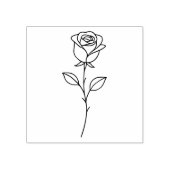 Minimalist Rose Botanical Line Art ラバースタンプ (インプリント)