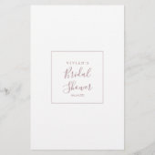 Minimalist Rose Gold Bridal Bingo Game チラシ (裏面)
