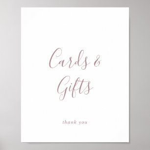Minimalist Rose Gold Cards and Gifts Sign ポスター