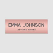 Minimalist Rose Gold Teacher Name |Custom Educator 名札 (正面)