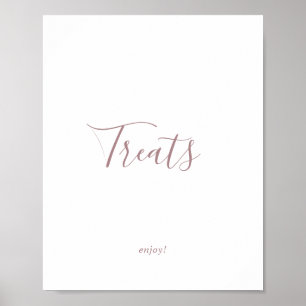Minimalist Rose Gold Treats Sign ポスター