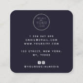 Minimalist Rose Hand Logo スクエア名刺 (裏面)