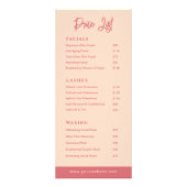 Minimalist Rose & Ivory Salon Beauty Price List  ラックカード (正面)