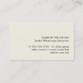 Minimalist Rose Old White Bold Yoga Instructor 名刺 (裏面)
