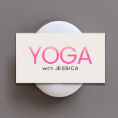 Minimalist Rose Old White Bold Yoga Instructor 名刺