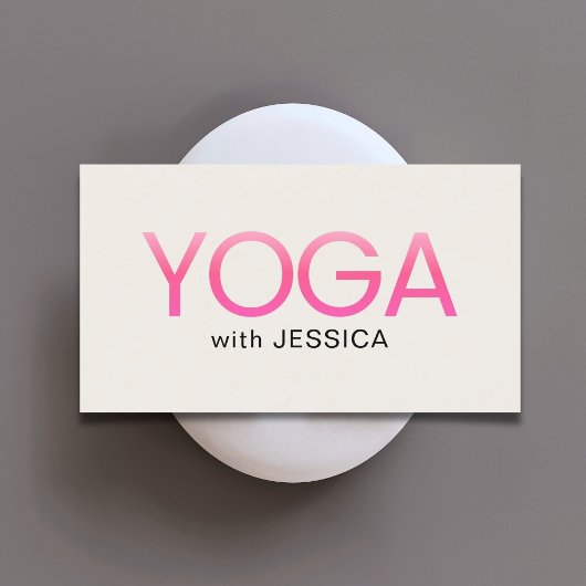 Minimalist Rose Old White Bold Yoga Instructor 名刺