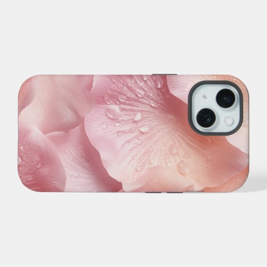 Minimalist Rose Petal Texture iPhone Case  iPhone 15ケース (裏面横)