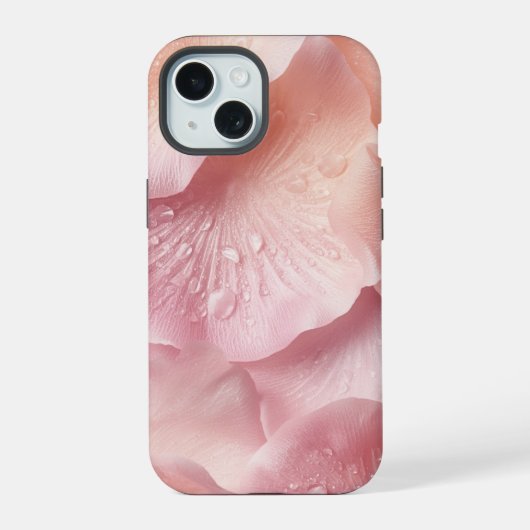 Minimalist Rose Petal Texture iPhone Case  iPhone 15ケース (裏面)