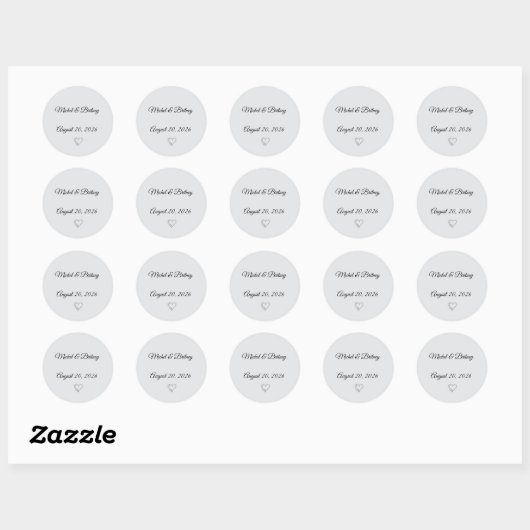 Minimalist Round Wedding Stickers ラウンドシール (シート)