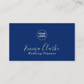 Minimalist  Royal Blue Scan Code Business Card 名刺 (正面)