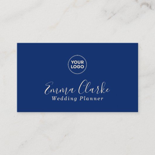 Minimalist  Royal Blue Scan Code Business Card 名刺 (正面)