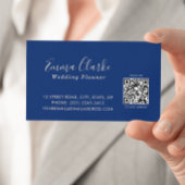 Minimalist  Royal Blue Scan Code Business Card 名刺