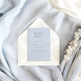 Minimalist RSVP Card Typography Dusky Blue