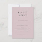 Minimalist RSVP Card Typography Dusky Rose (正面)