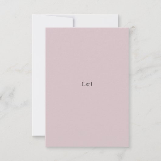 Minimalist RSVP Card Typography Dusky Rose (裏面)