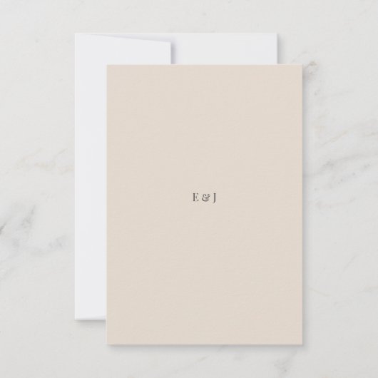 Minimalist RSVP Card Typography Soft Latte (裏面)