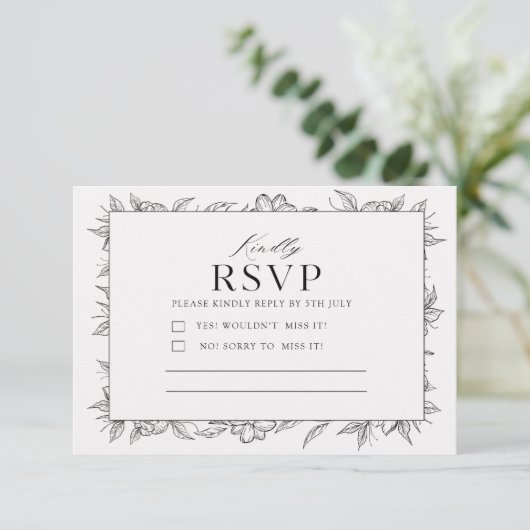 Minimalist RSVP Card | Wedding Response Card | (スタンド正面)