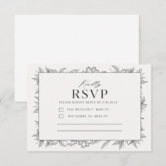 Minimalist RSVP Card | Wedding Response Card |  (正面/裏面)