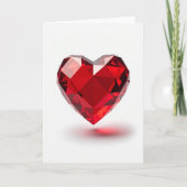 Minimalist Ruby Heart Love Card カード (正面)
